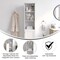 Merrick Lane Vigo Slim Linen Tower Organizer with Adjustable Cabinet Shelves, Open Shelves, and Magnetic Closure Doors